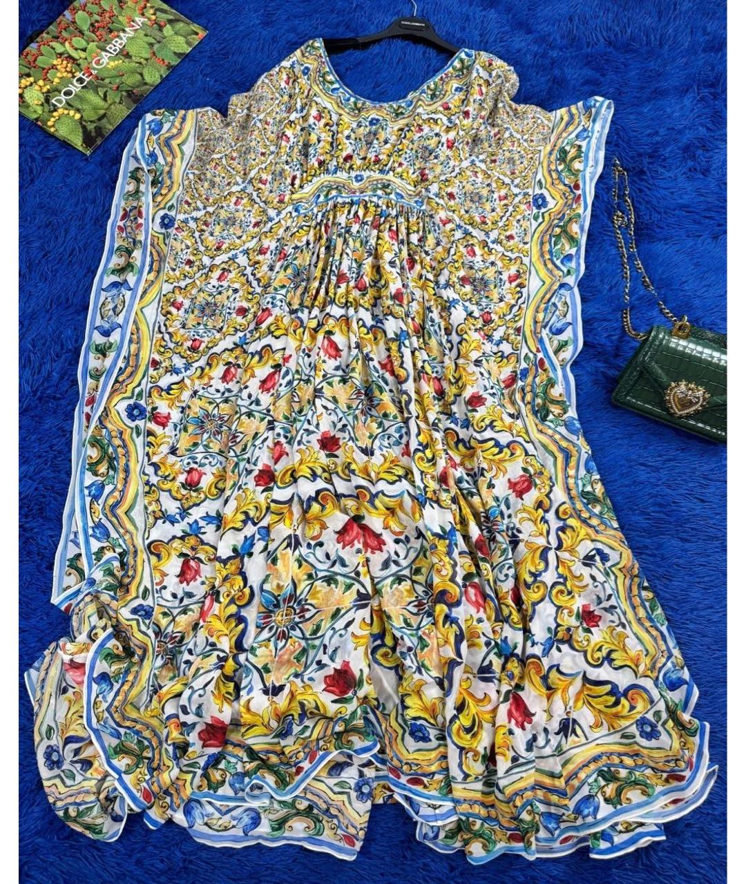 DOLCE&GABBANA Мульти шелковое вечернее платье, фото 5