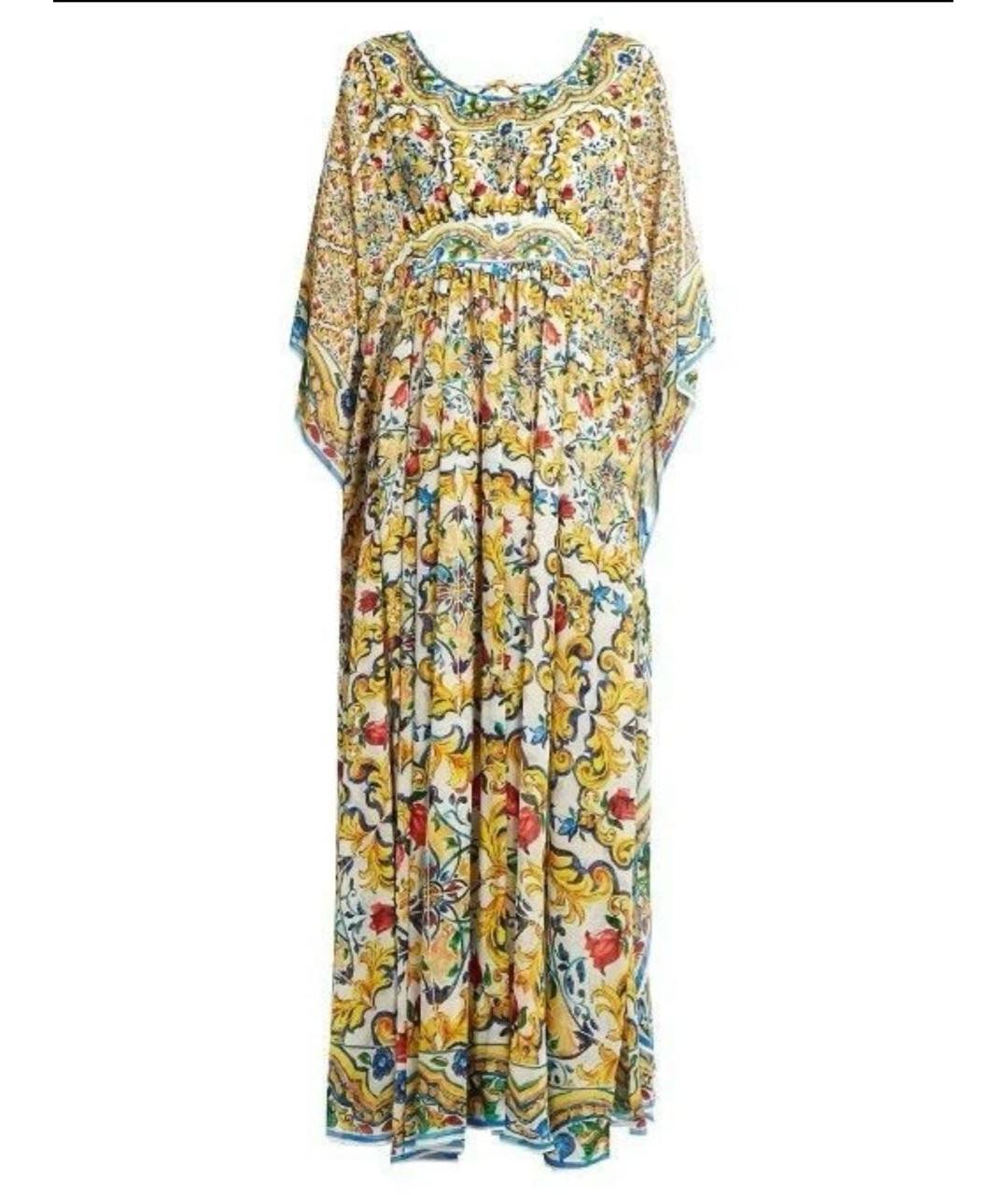 DOLCE&GABBANA Мульти шелковое вечернее платье, фото 9