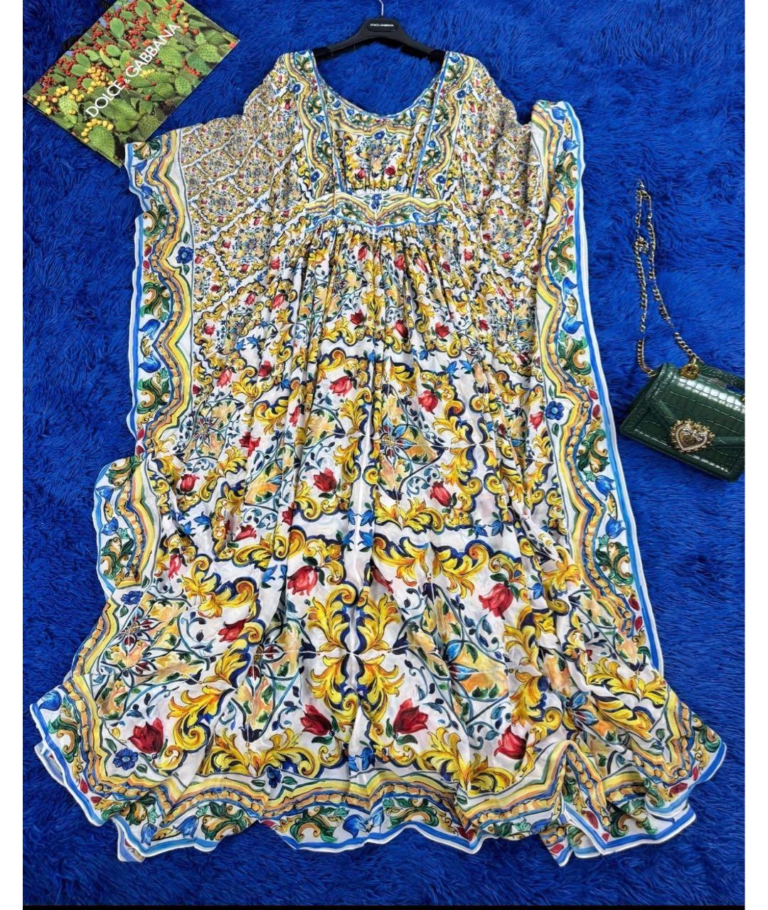 DOLCE&GABBANA Мульти шелковое вечернее платье, фото 6