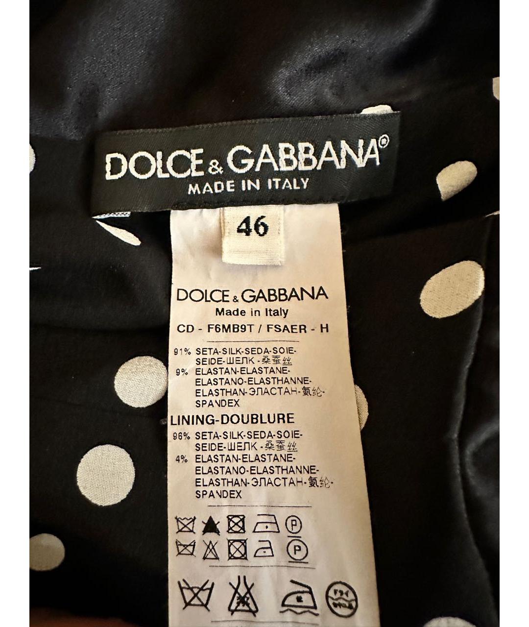 DOLCE&GABBANA Черный шелковый сарафан, фото 3
