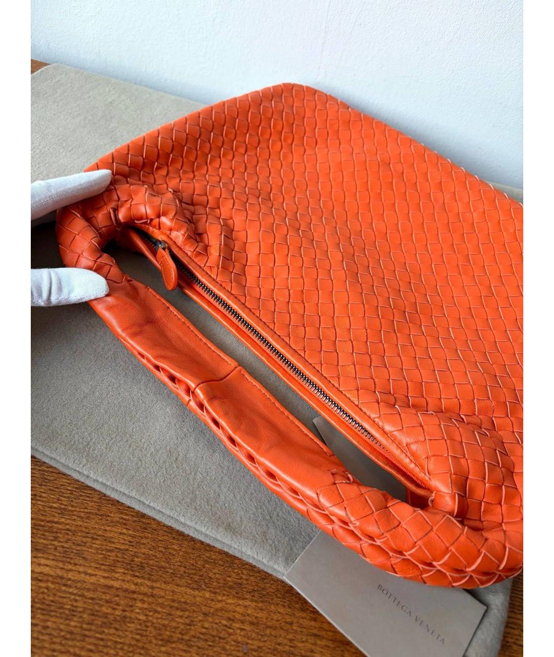 BOTTEGA VENETA Оранжевая кожаная сумка через плечо, фото 7