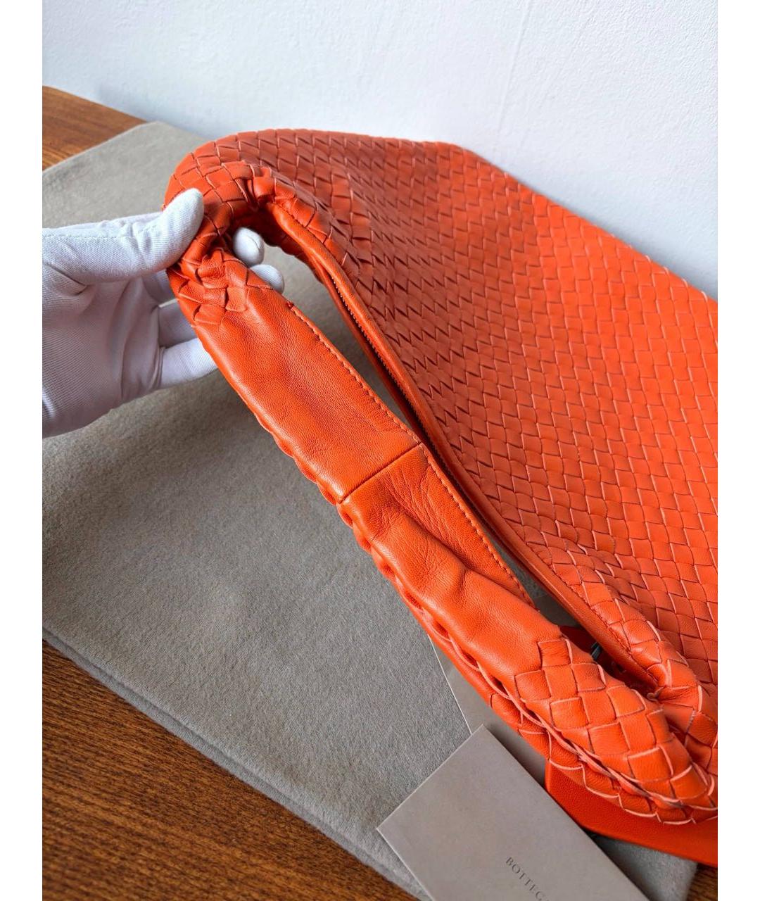 BOTTEGA VENETA Оранжевая кожаная сумка через плечо, фото 6