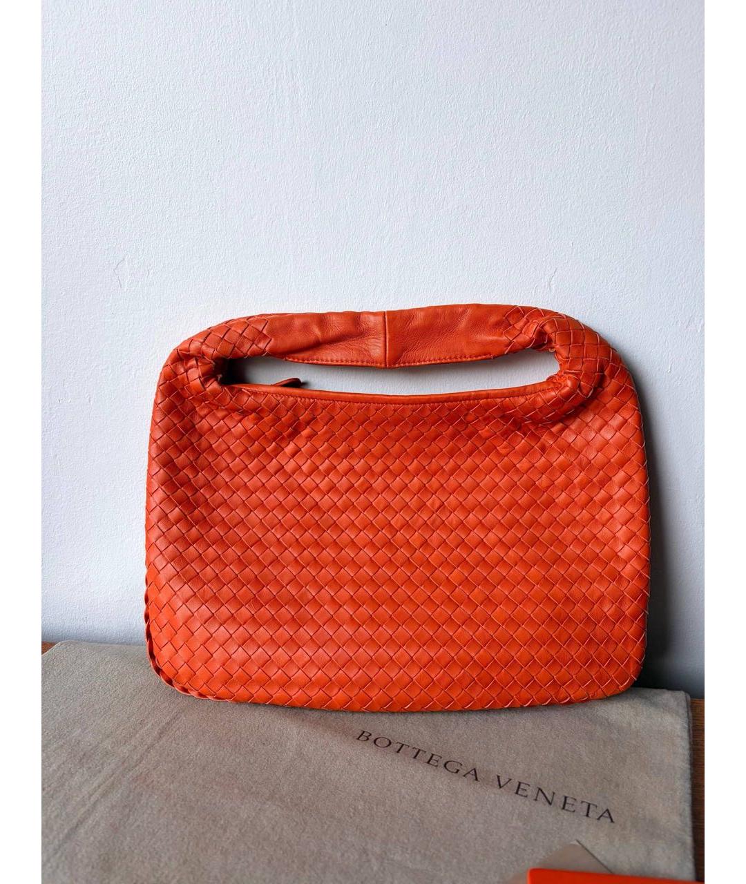 BOTTEGA VENETA Оранжевая кожаная сумка через плечо, фото 5