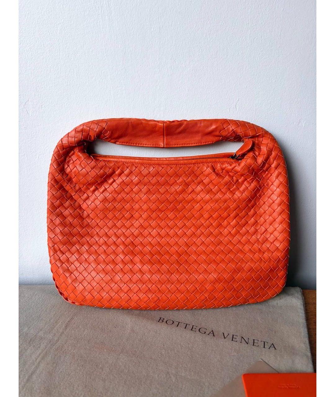 BOTTEGA VENETA Оранжевая кожаная сумка через плечо, фото 9