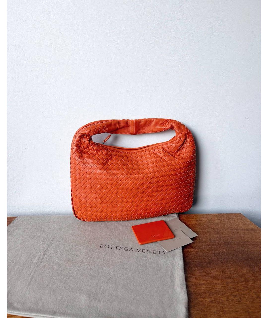 BOTTEGA VENETA Оранжевая кожаная сумка через плечо, фото 2