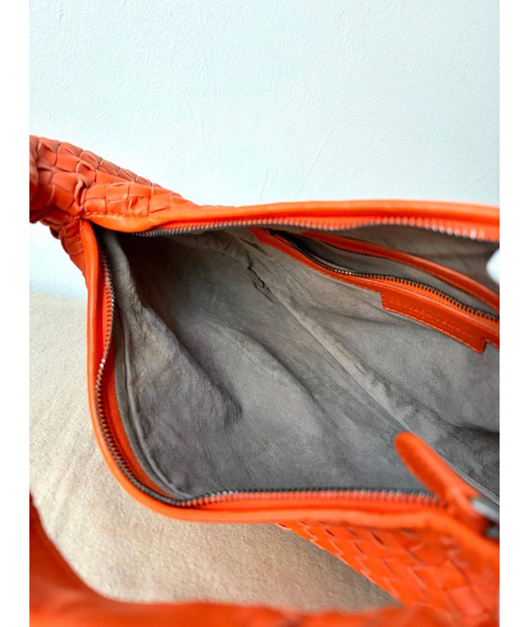 BOTTEGA VENETA Оранжевая кожаная сумка через плечо, фото 8