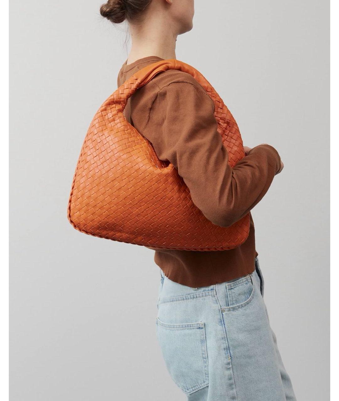 BOTTEGA VENETA Оранжевая кожаная сумка через плечо, фото 3