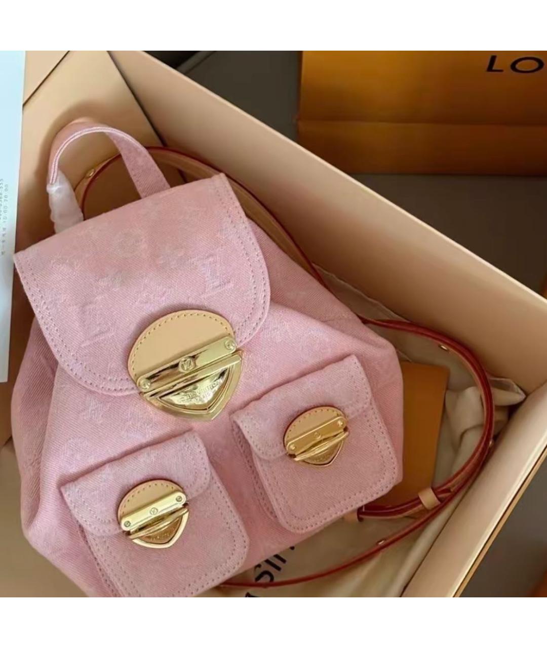 LOUIS VUITTON Розовый кожаный рюкзак, фото 5