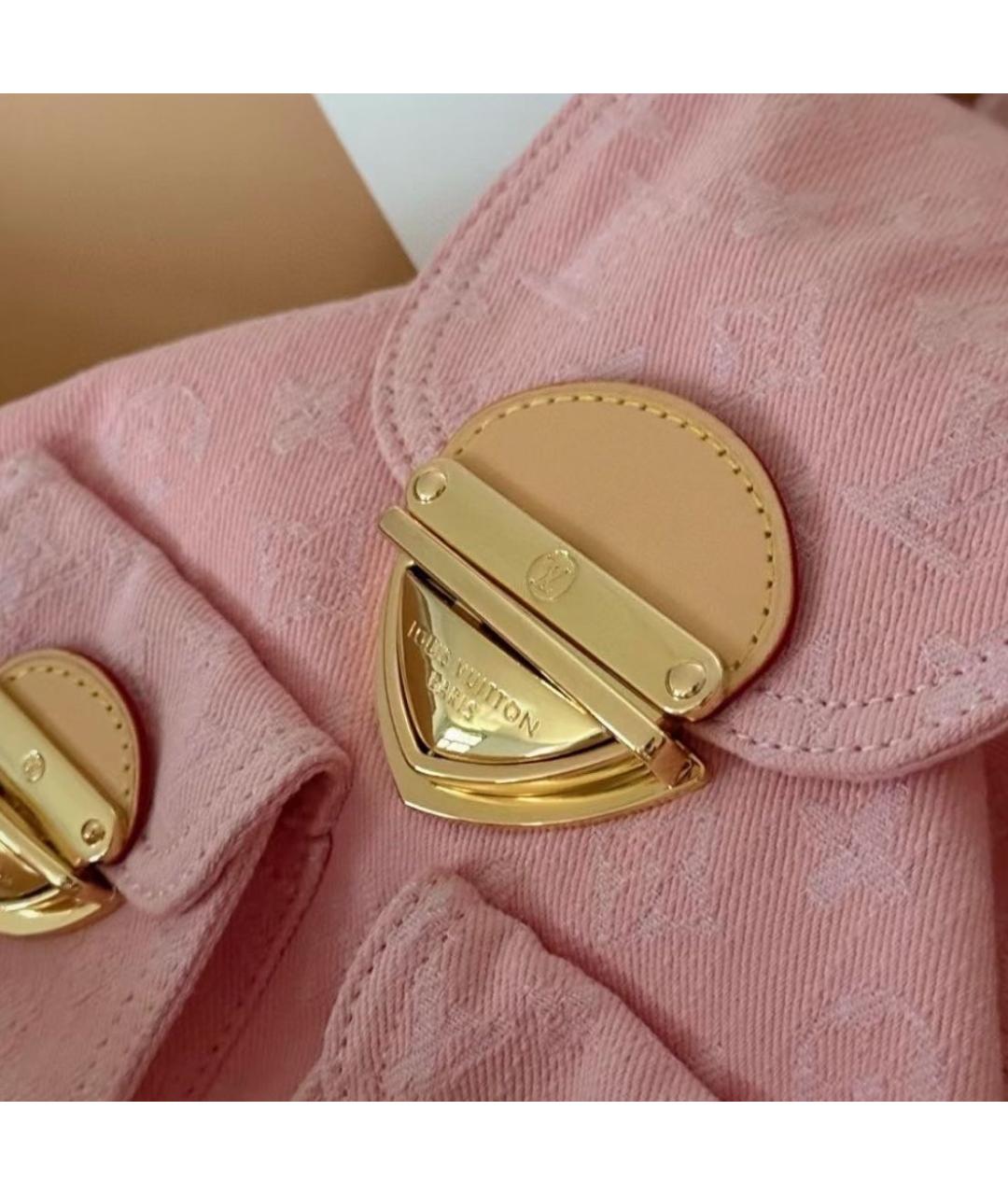 LOUIS VUITTON Розовый кожаный рюкзак, фото 4