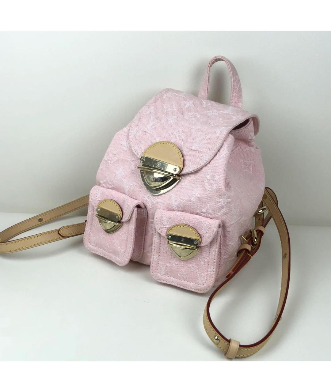 LOUIS VUITTON Розовый кожаный рюкзак, фото 2