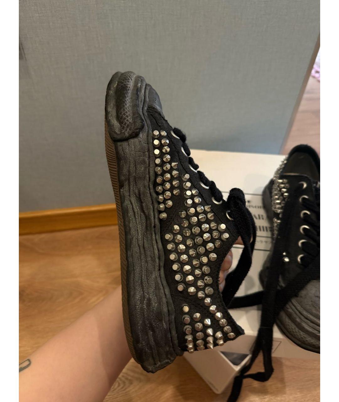 MAISON MIHARA YASUHIRO Черные текстильные кеды, фото 5