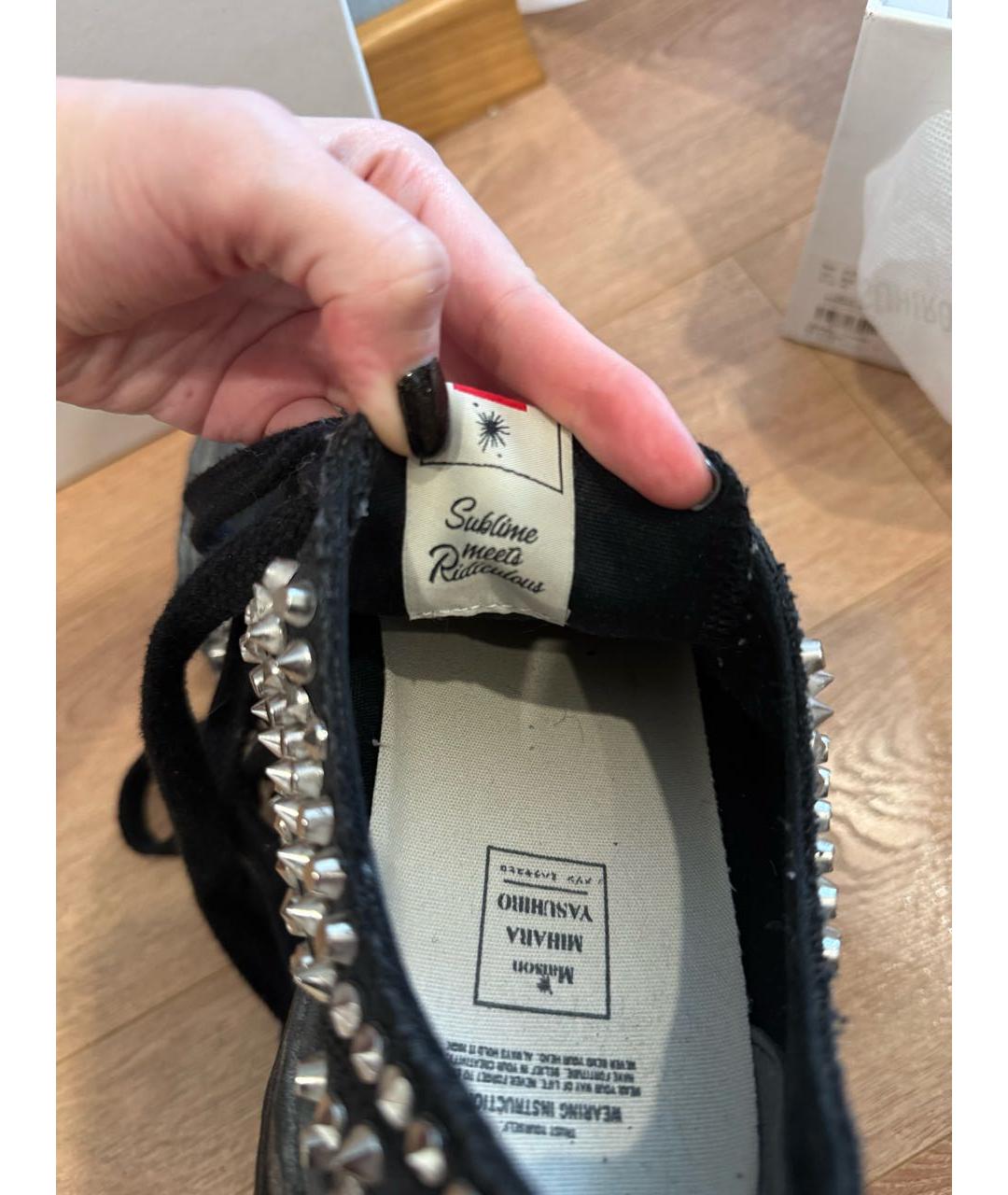 MAISON MIHARA YASUHIRO Черные текстильные кеды, фото 4