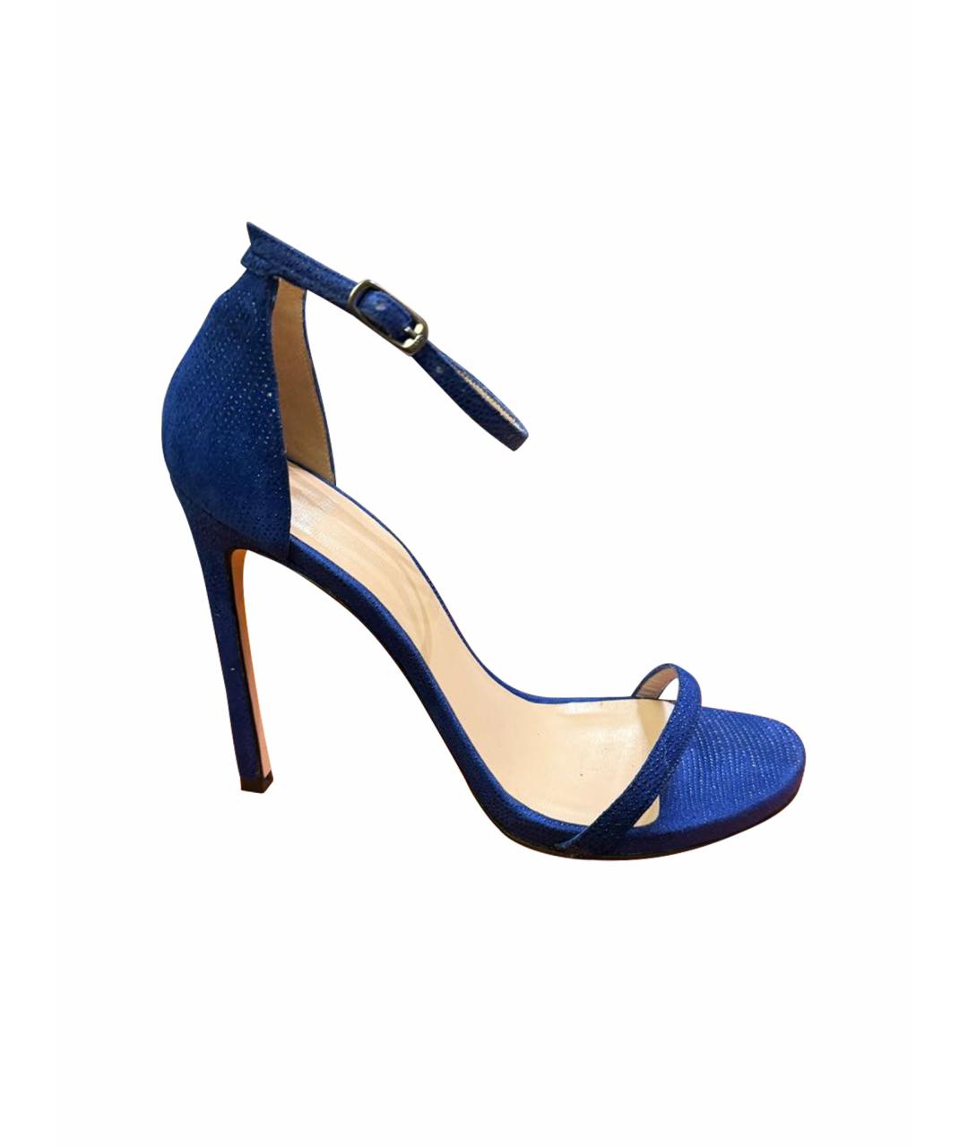 STUART WEITZMAN Синие кожаные босоножки, фото 1