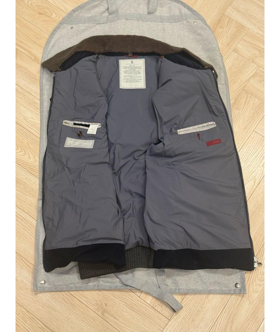 BRUNELLO CUCINELLI Темно-синий велюровый жилет, фото 4