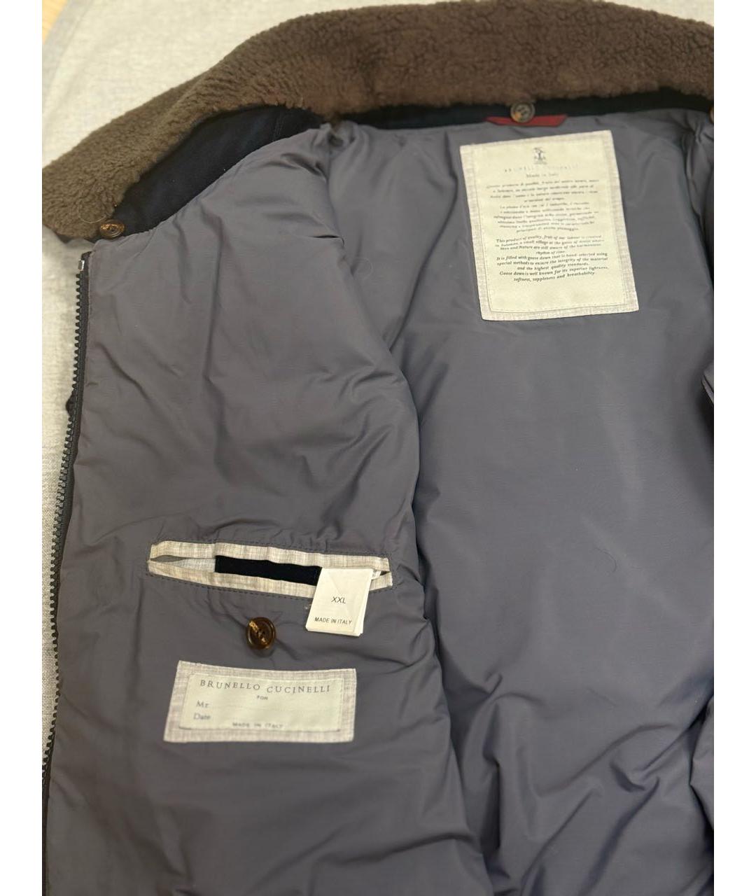 BRUNELLO CUCINELLI Темно-синий велюровый жилет, фото 3