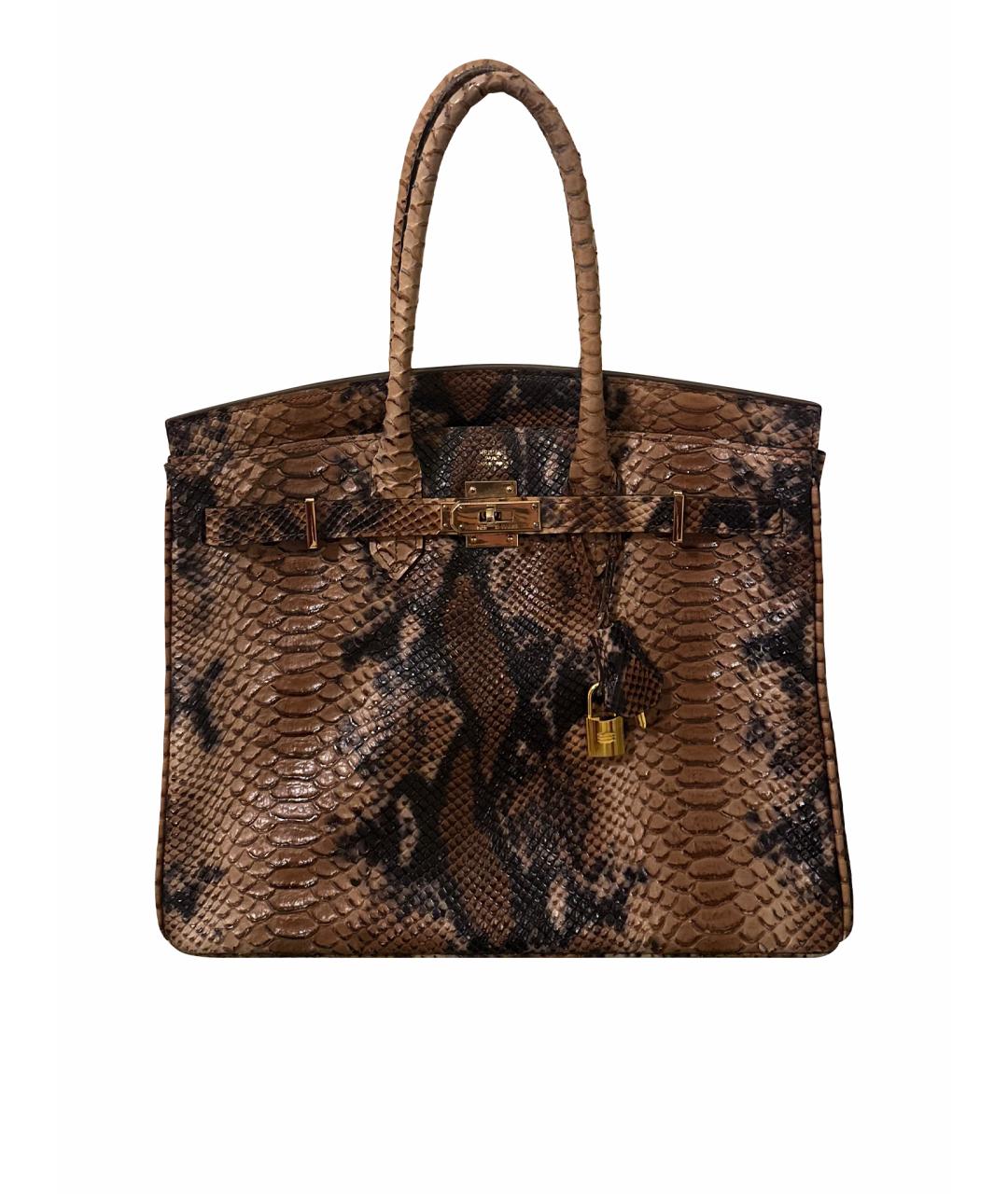 HERMES Серая кожаная сумка тоут, фото 7