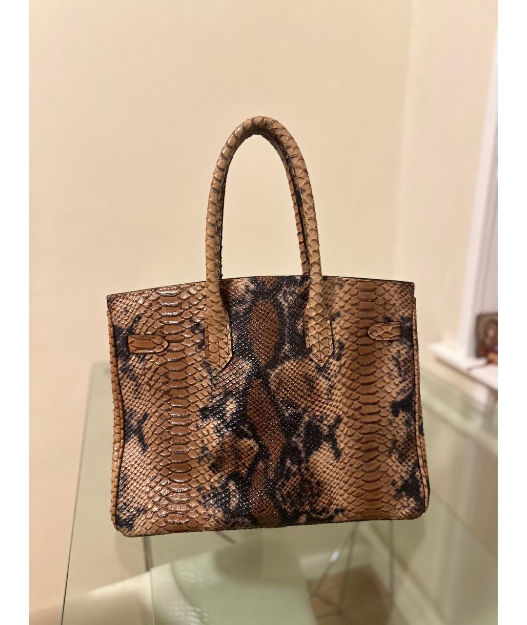 HERMES Серая кожаная сумка тоут, фото 3