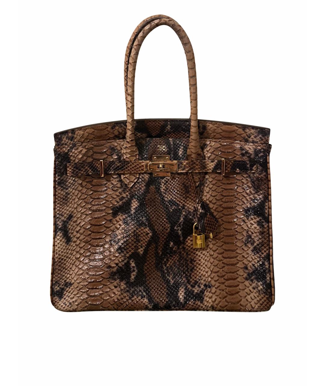 HERMES Серая кожаная сумка тоут, фото 1