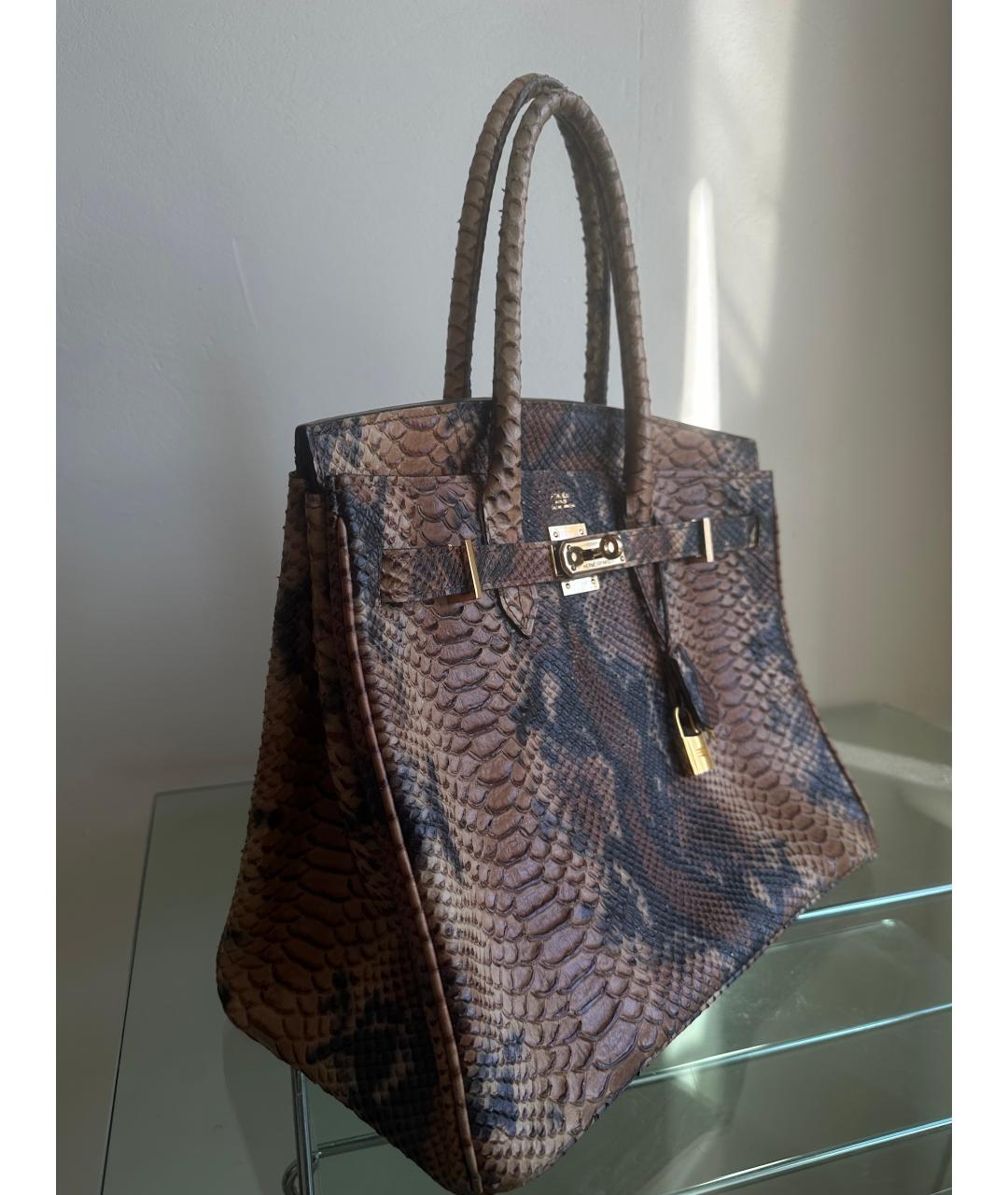 HERMES Серая кожаная сумка тоут, фото 2