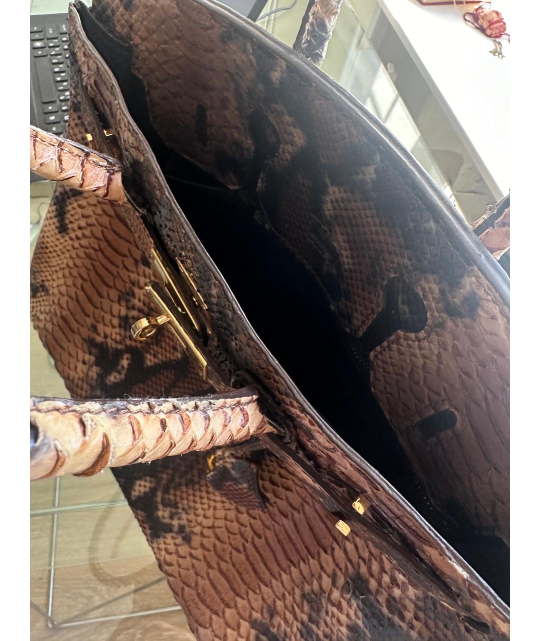 HERMES Серая кожаная сумка тоут, фото 5