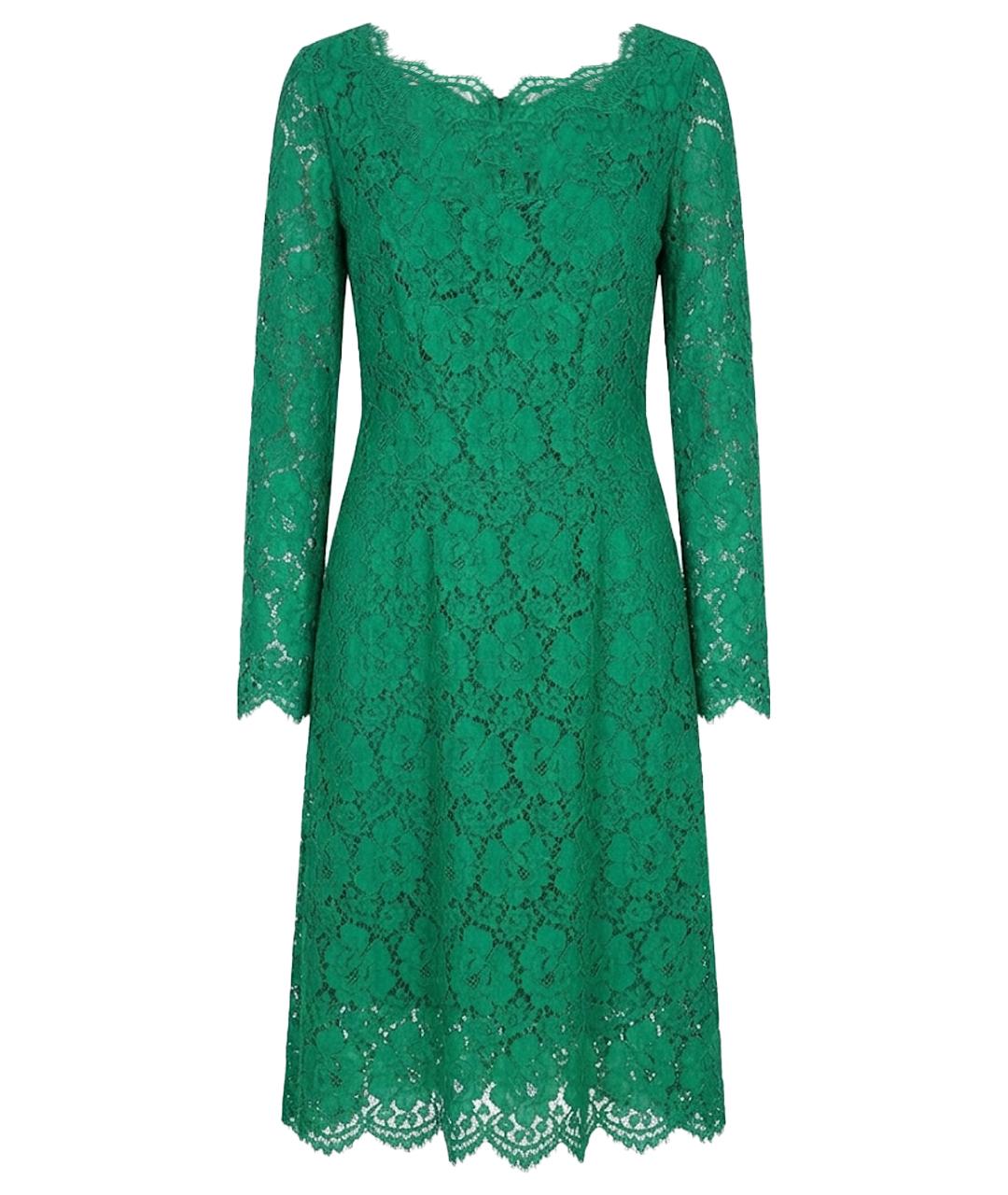 DOLCE&GABBANA Зеленые кружевное платье, фото 1