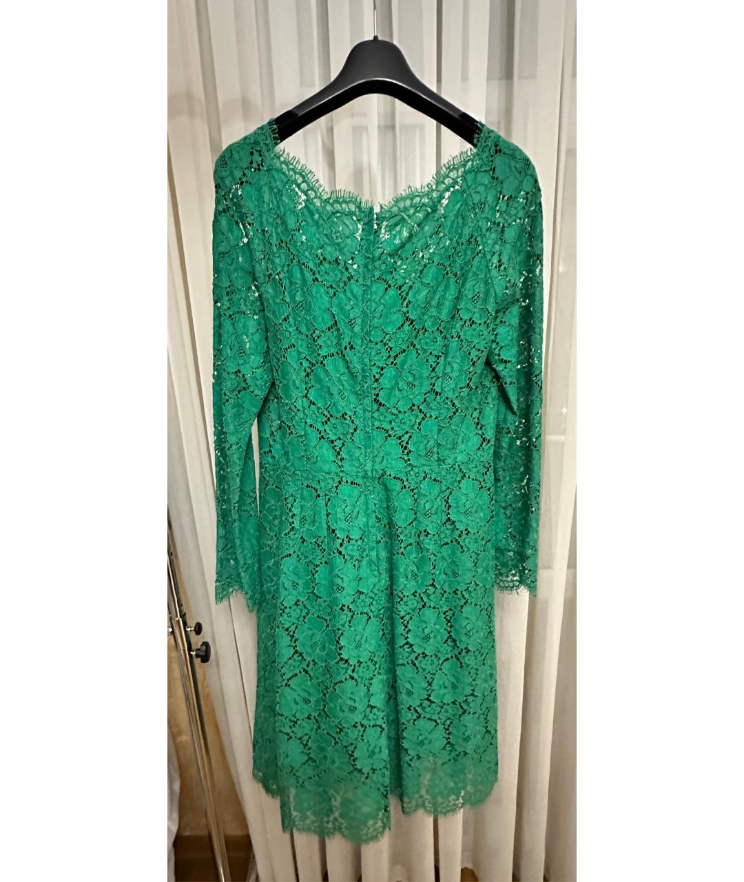 DOLCE&GABBANA Зеленые кружевное платье, фото 2