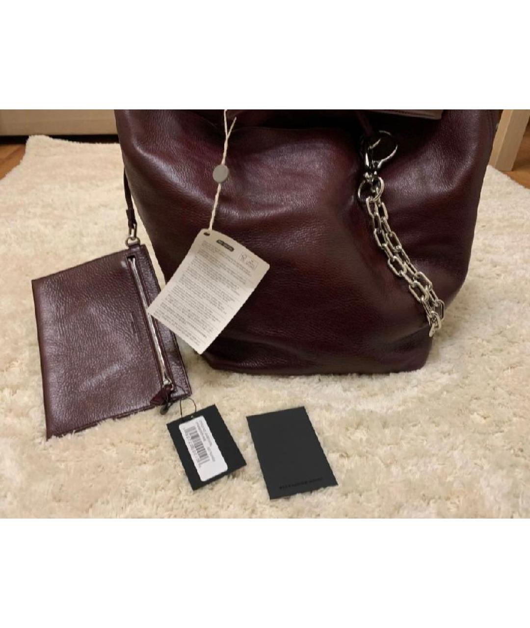 ALEXANDER WANG Бордовая кожаная сумка тоут, фото 3