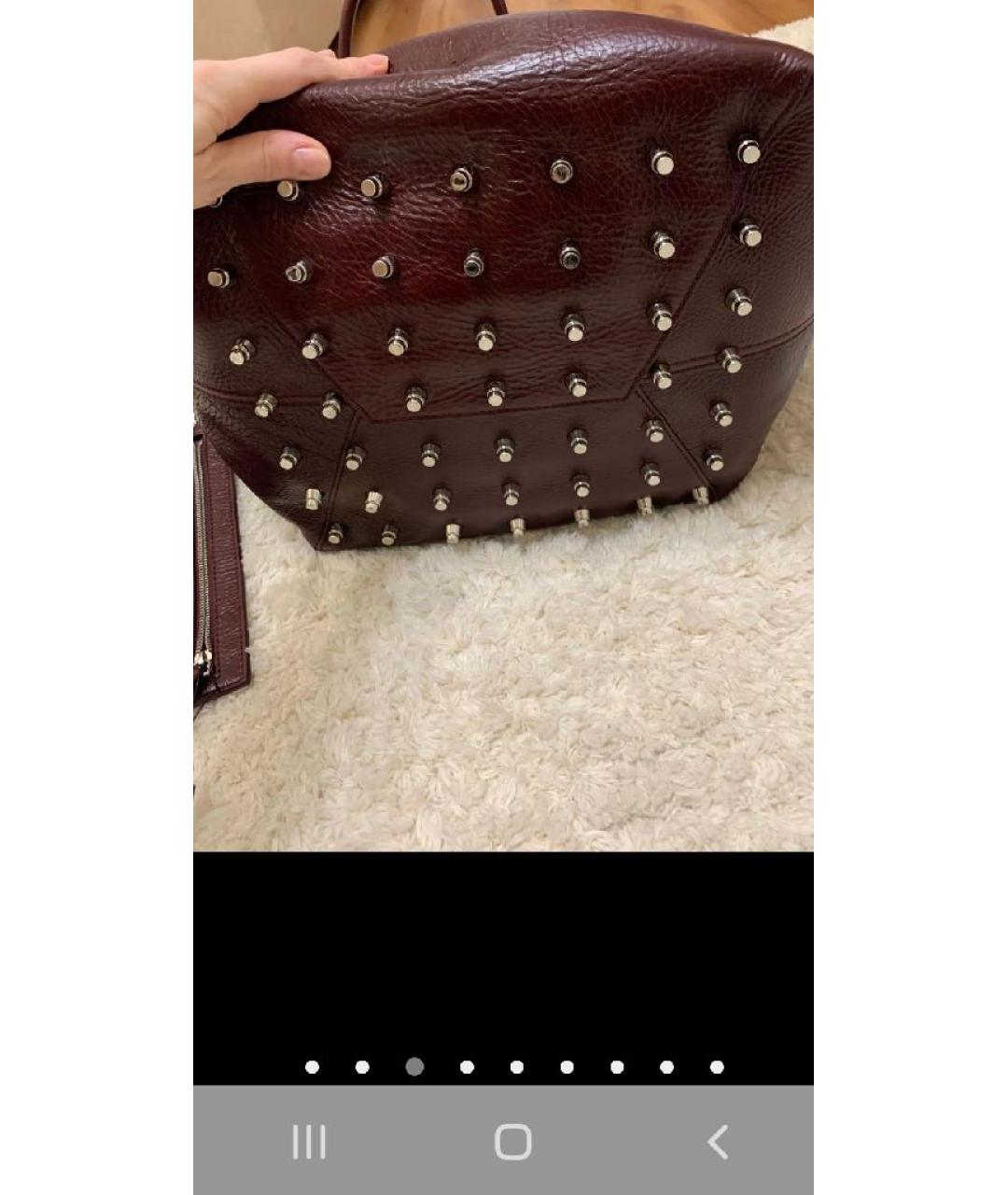 ALEXANDER WANG Бордовая кожаная сумка тоут, фото 5