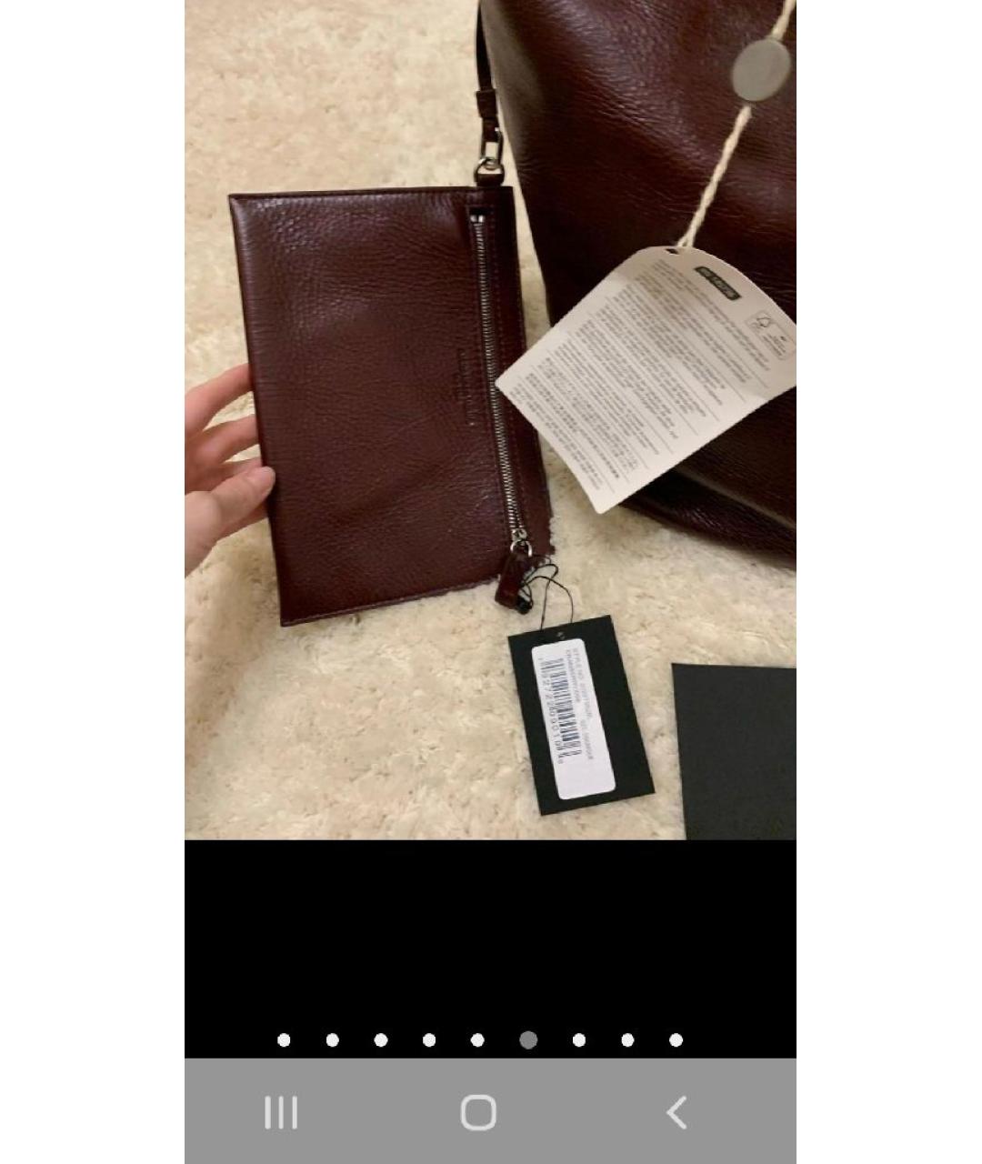 ALEXANDER WANG Бордовая кожаная сумка тоут, фото 6