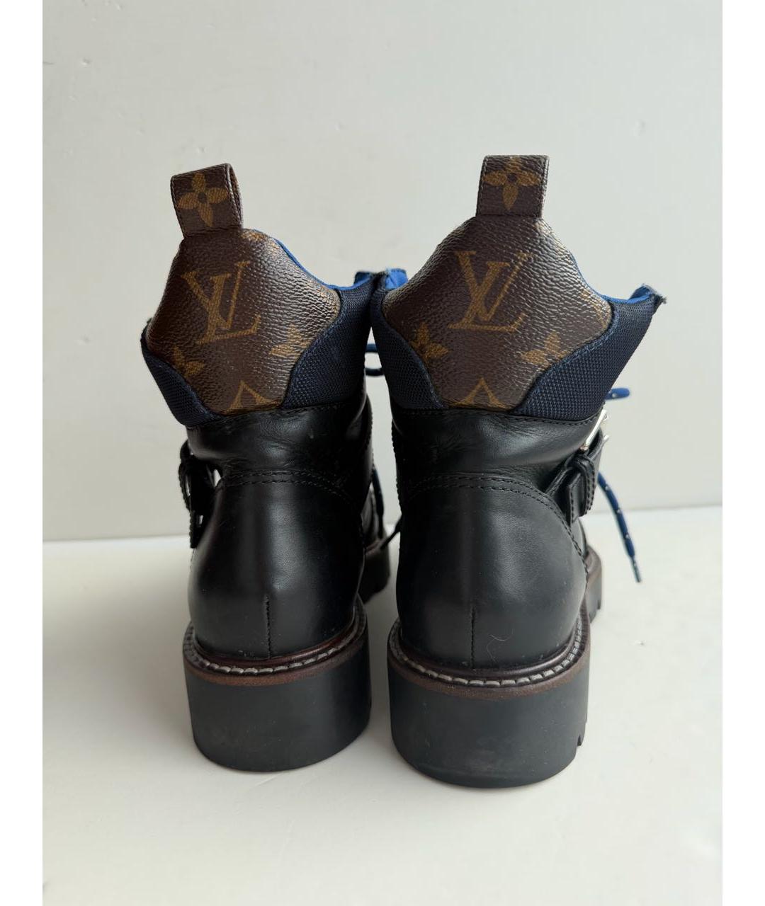 LOUIS VUITTON Черные кожаные ботинки, фото 2