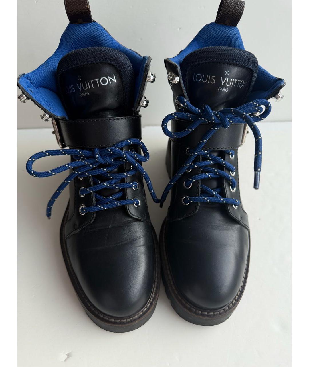 LOUIS VUITTON Черные кожаные ботинки, фото 4