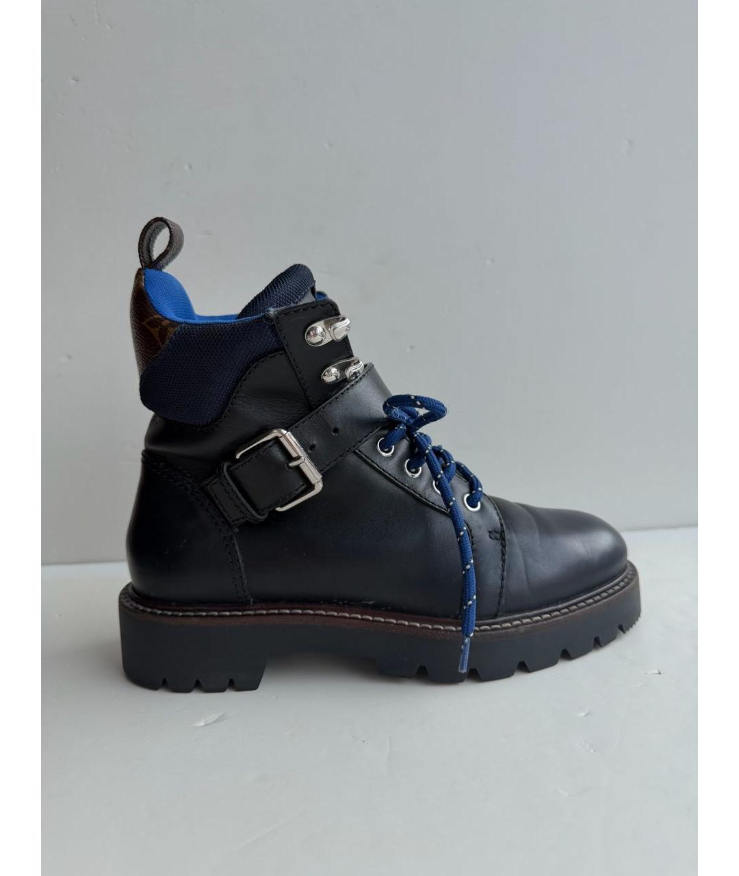 LOUIS VUITTON Черные кожаные ботинки, фото 8