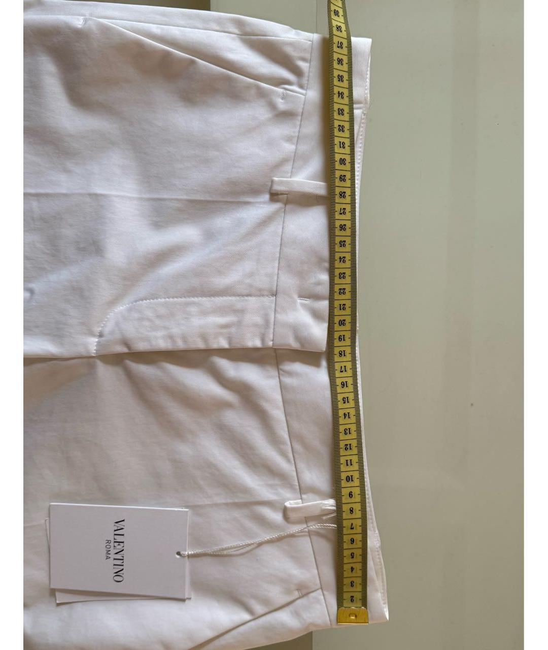 VALENTINO Белые хлопко-эластановые прямые брюки, фото 7