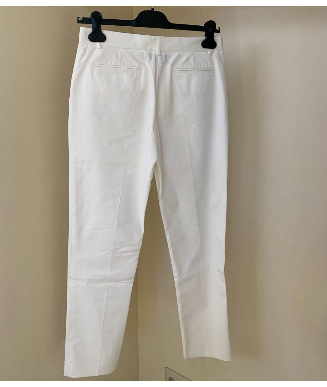VALENTINO Белые хлопко-эластановые прямые брюки, фото 4