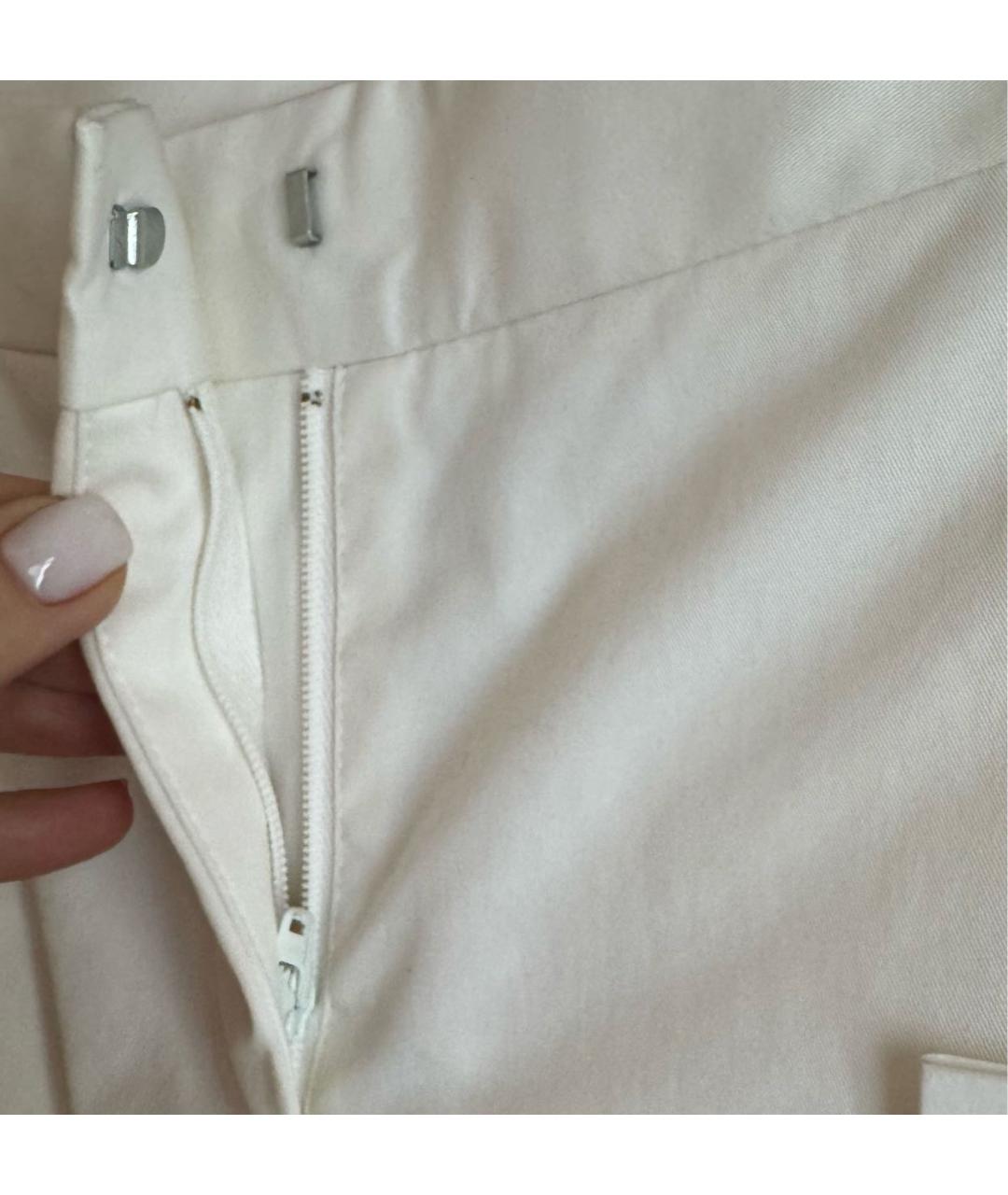 VALENTINO Белые хлопко-эластановые прямые брюки, фото 6