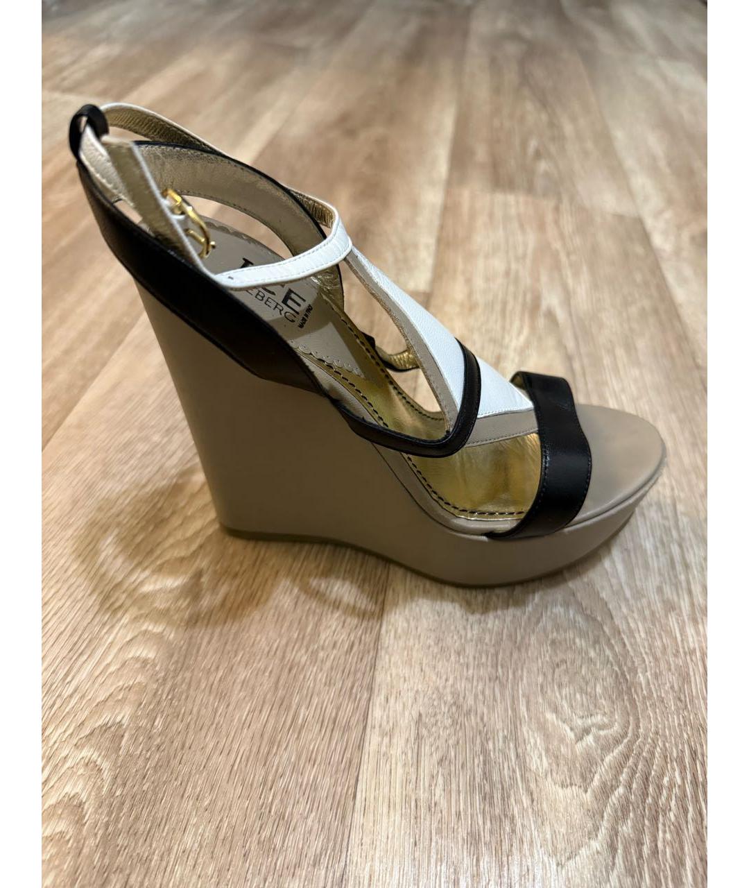 ICEBERG Бежевые кожаные босоножки, фото 7