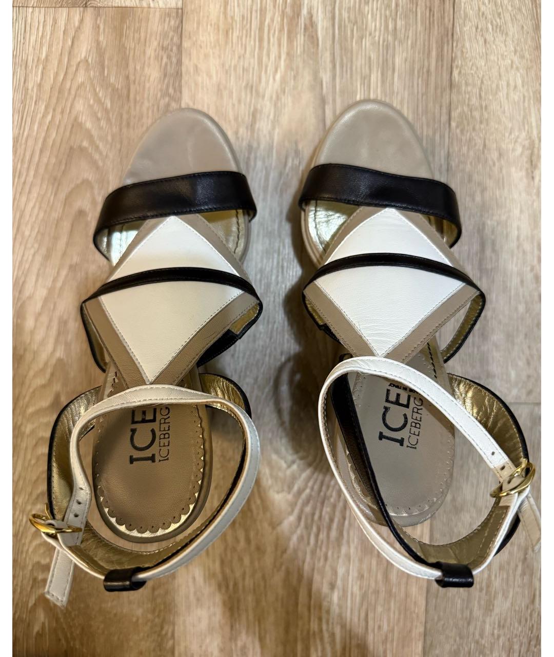 ICEBERG Бежевые кожаные босоножки, фото 3
