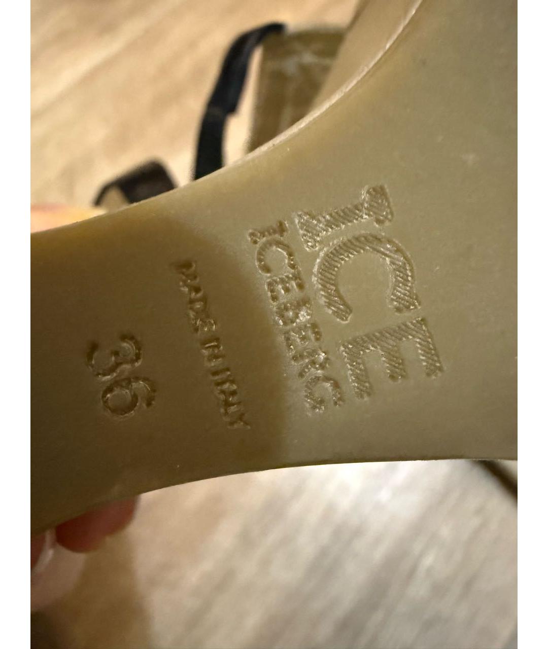 ICEBERG Бежевые кожаные босоножки, фото 5