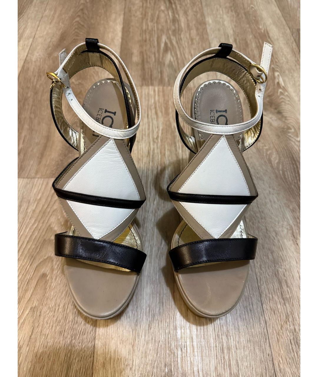 ICEBERG Бежевые кожаные босоножки, фото 2