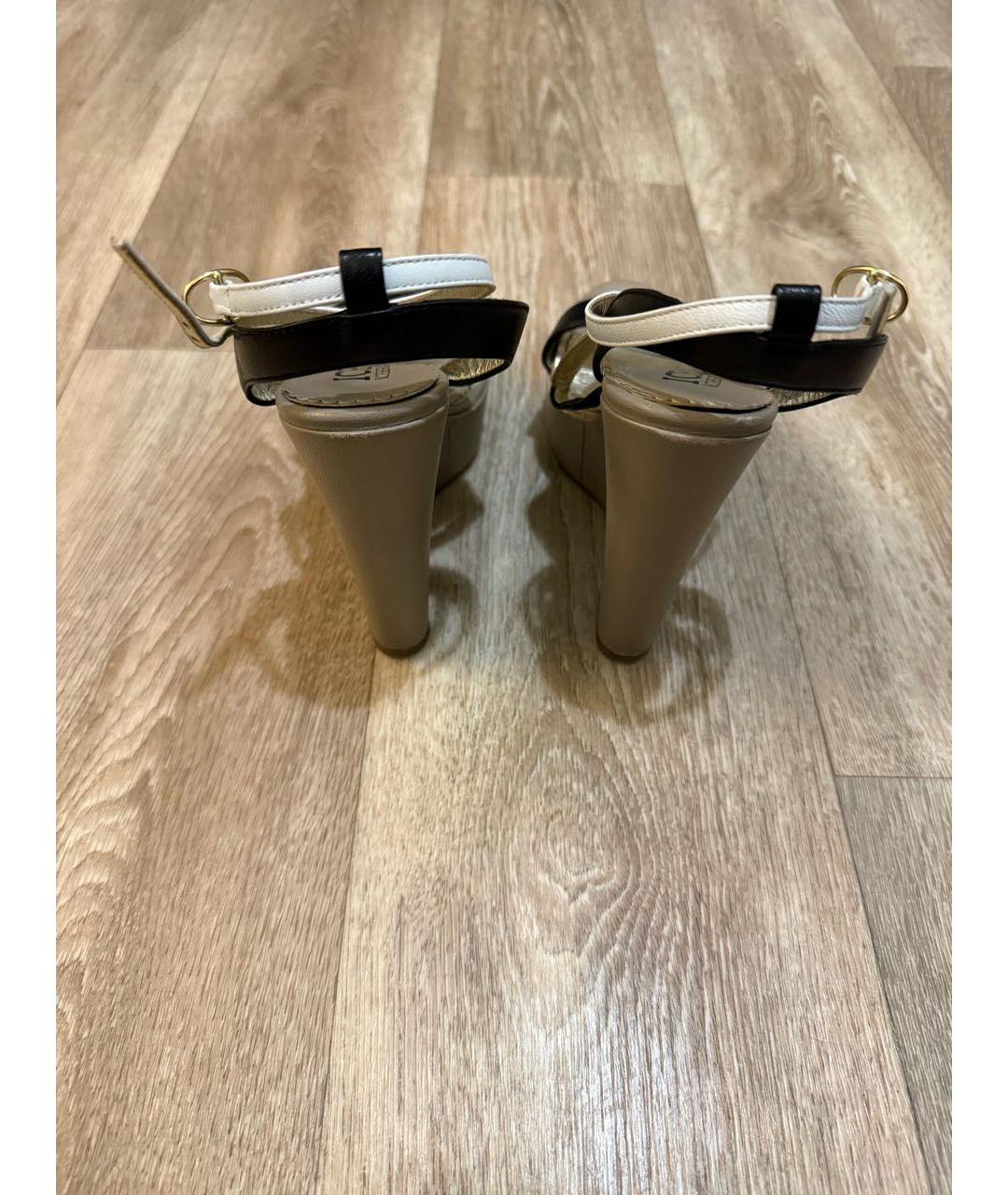 ICEBERG Бежевые кожаные босоножки, фото 4