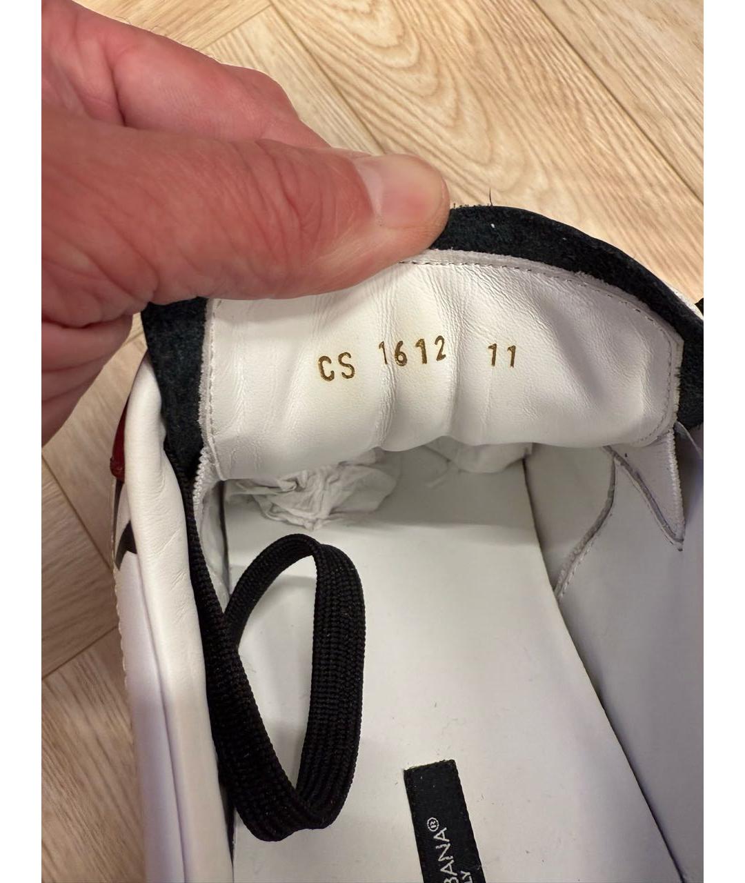 DOLCE&GABBANA Белые кожаные низкие кроссовки / кеды, фото 4