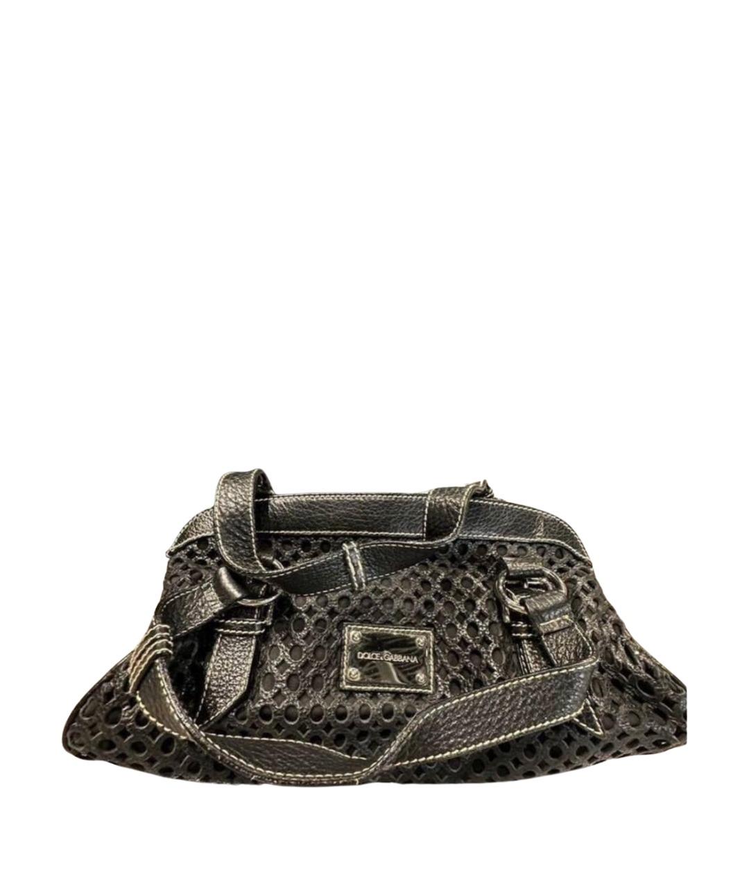 DOLCE&GABBANA Черная кожаная сумка с короткими ручками, фото 1