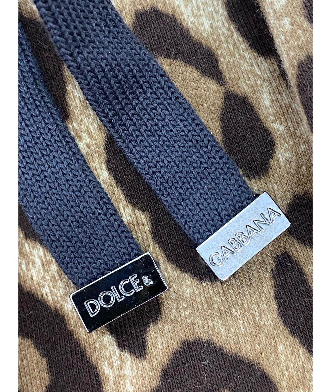 DOLCE&GABBANA Коричневая хлопковая юбка мини, фото 4