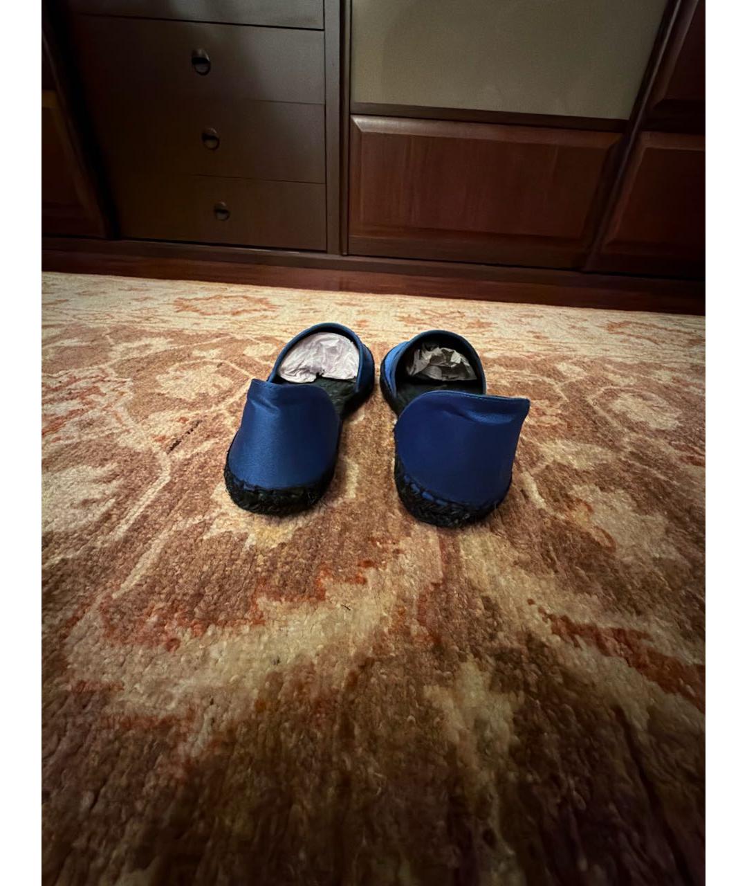 KENZO Синие текстильные лоферы, фото 4