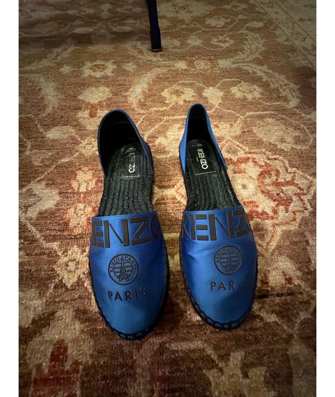 KENZO Синие текстильные лоферы, фото 2