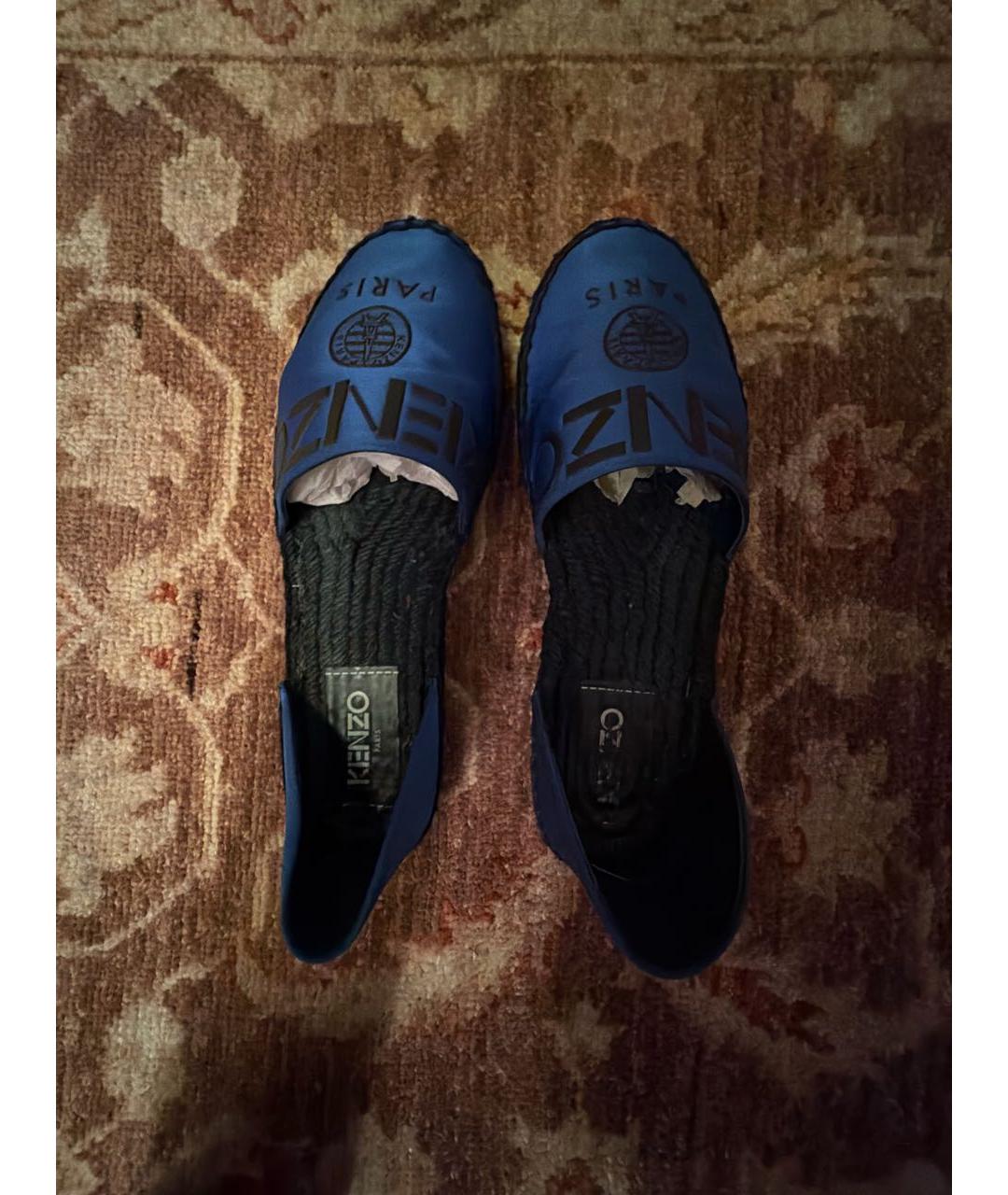 KENZO Синие текстильные лоферы, фото 5