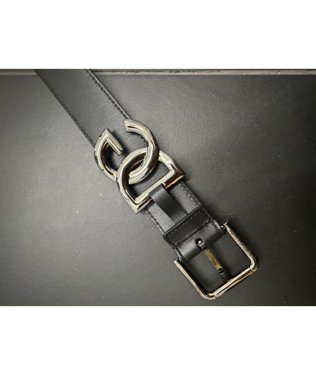 DOLCE&GABBANA Черный кожаный ремень, фото 5