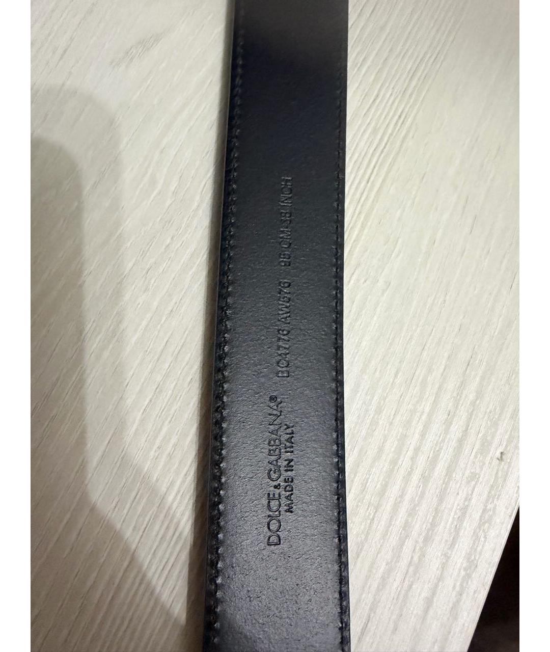 DOLCE&GABBANA Черный кожаный ремень, фото 3