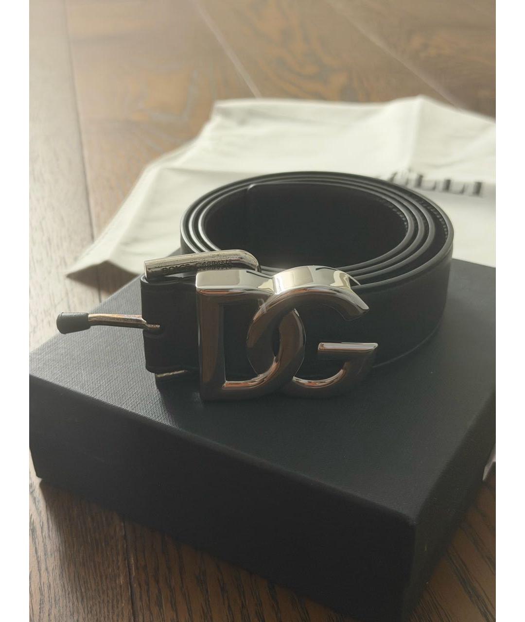 DOLCE&GABBANA Черный кожаный ремень, фото 8