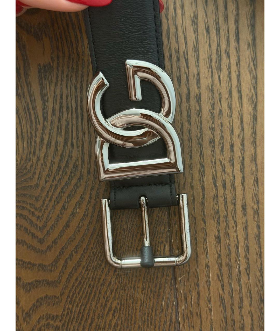 DOLCE&GABBANA Черный кожаный ремень, фото 2